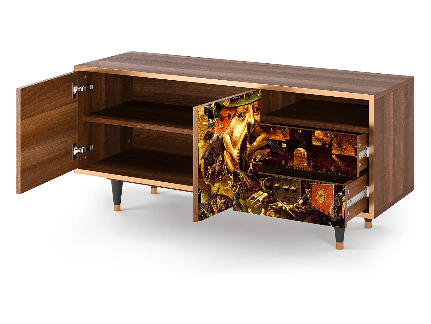 Móvel De Tv* Mueble de TV - 125х56х41 cm - T7 - Christ in Limbo, Nogueira Castanho
