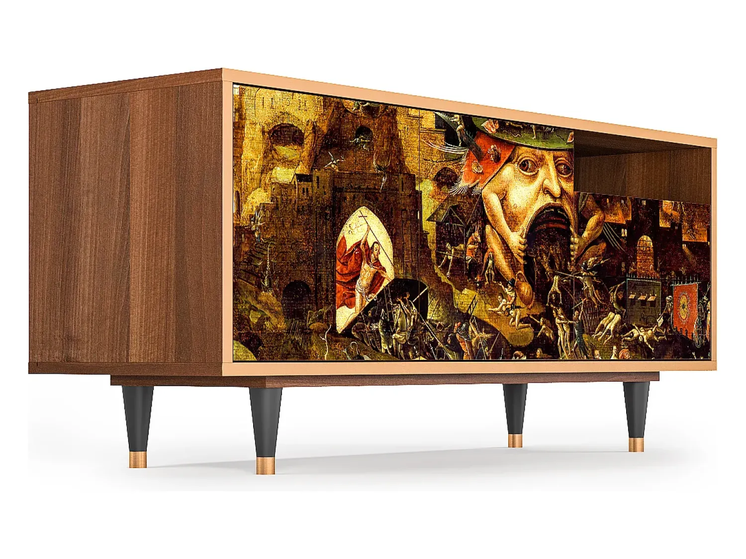 Móvel De Tv* Mueble de TV - 125х56х41 cm - T7 - Christ in Limbo, Nogueira Castanho
