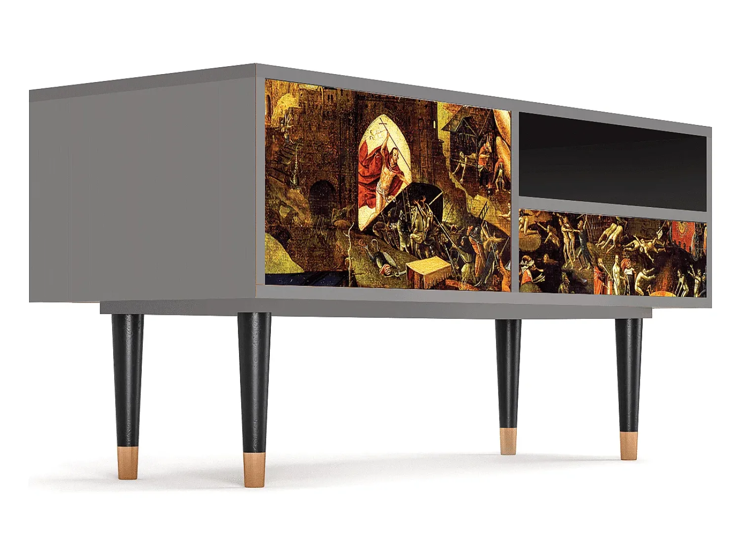Mueble de TV - 115х59х48 cm - T3 - Christ in Limbo, Cinza Cinzento