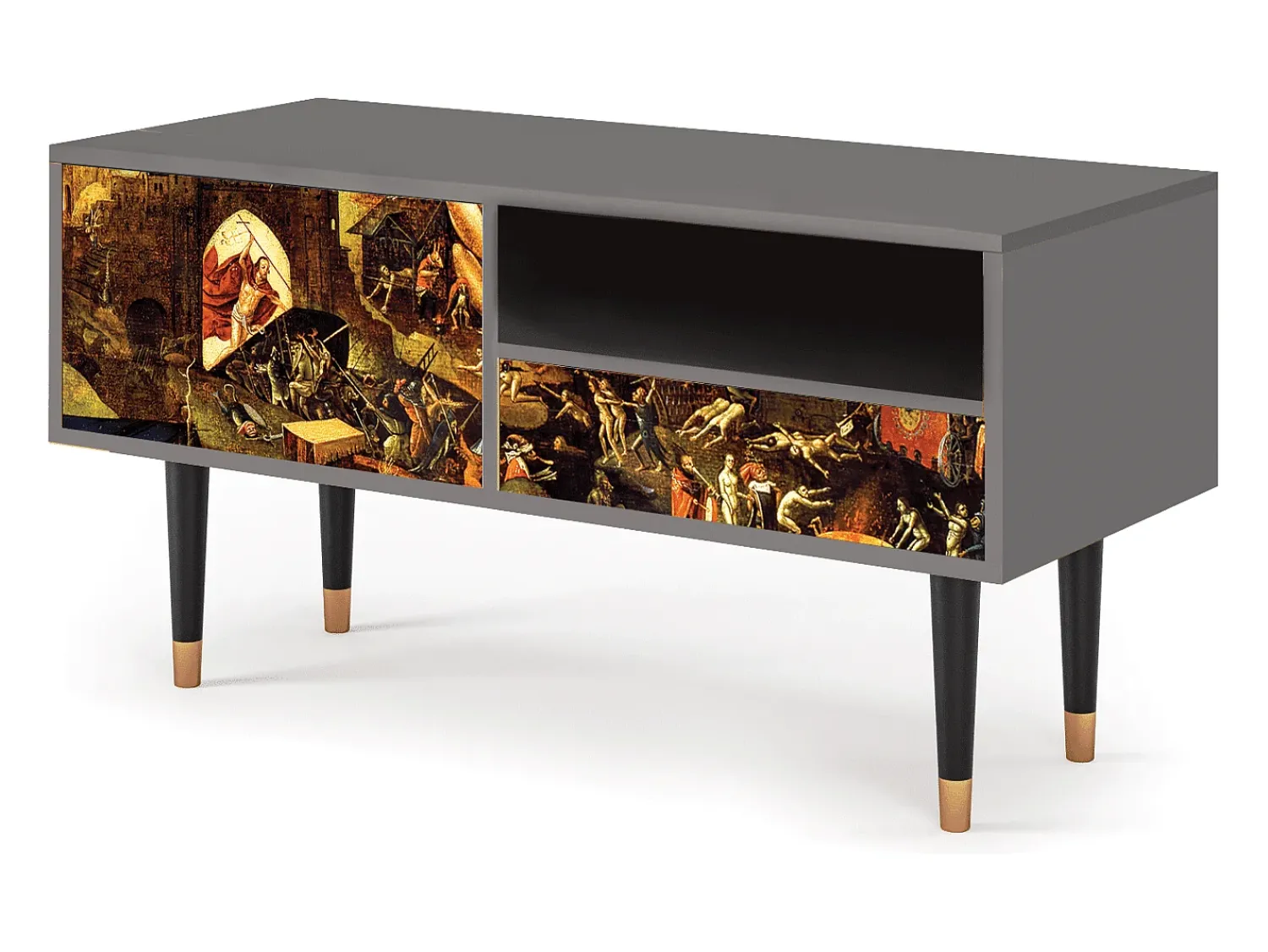 Mueble de TV - 115х59х48 cm - T3 - Christ in Limbo, Cinza Cinzento
