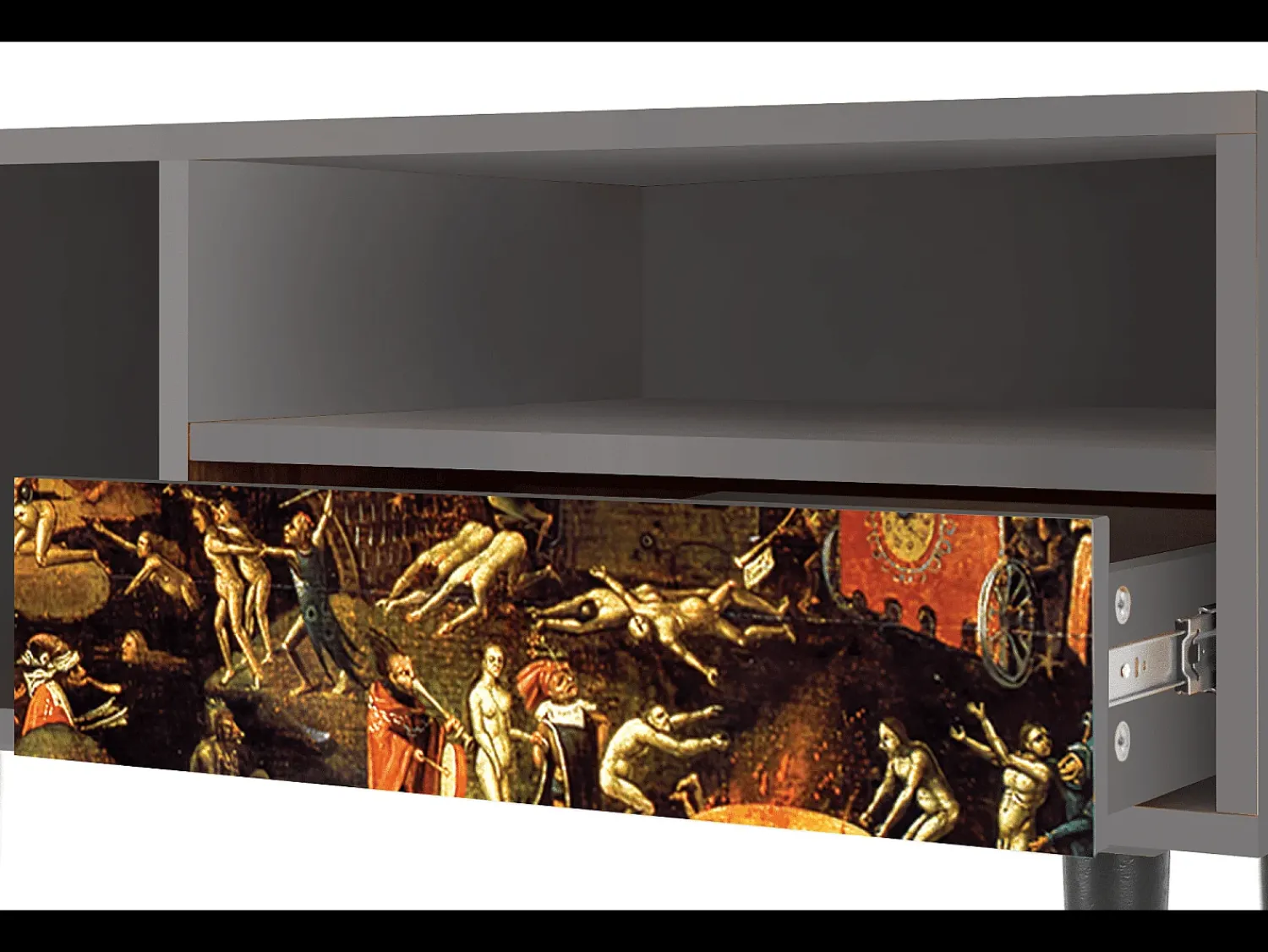 Mueble de TV - 115х59х48 cm - T3 - Christ in Limbo, Cinza Cinzento