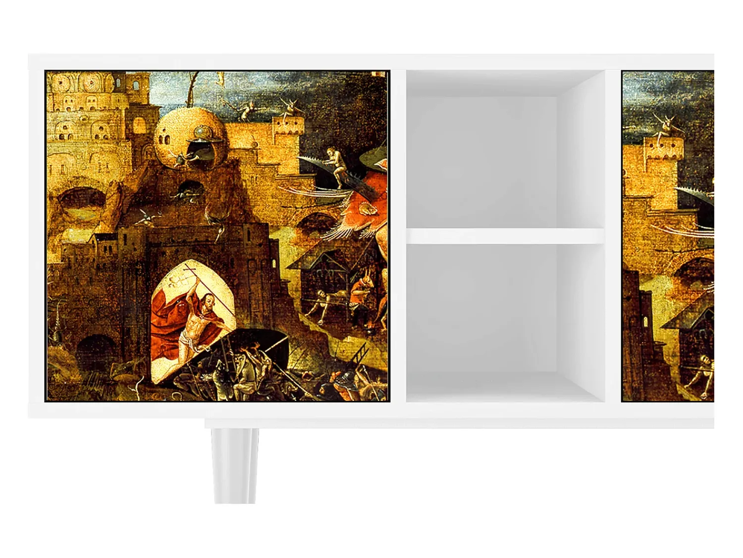 Mueble de TV - 150х69х41 cm - T5 - Christ in Limbo, Branco^ Móvel De Tv