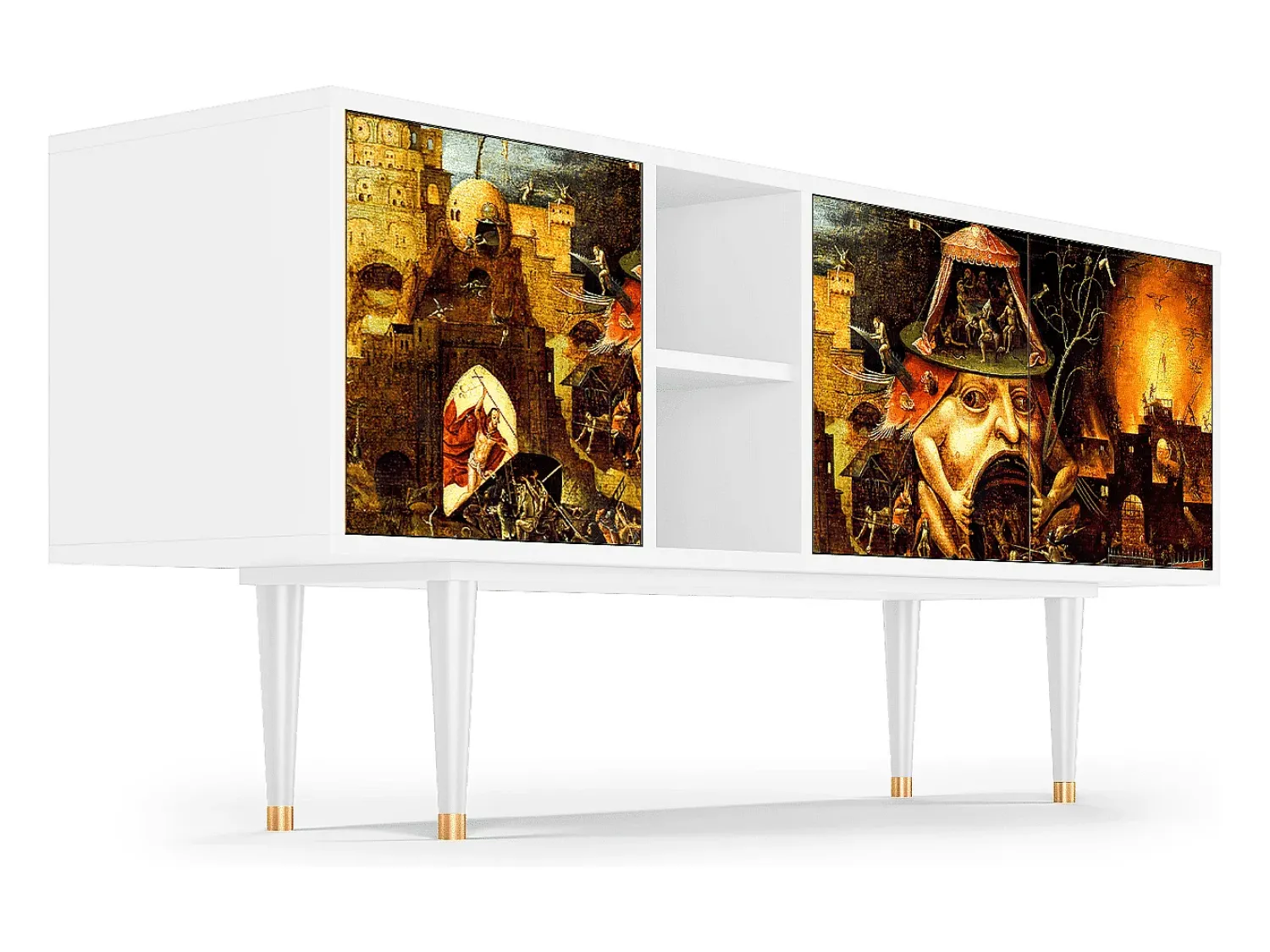Mueble de TV - 150х69х41 cm - T5 - Christ in Limbo, Branco^ Móvel De Tv