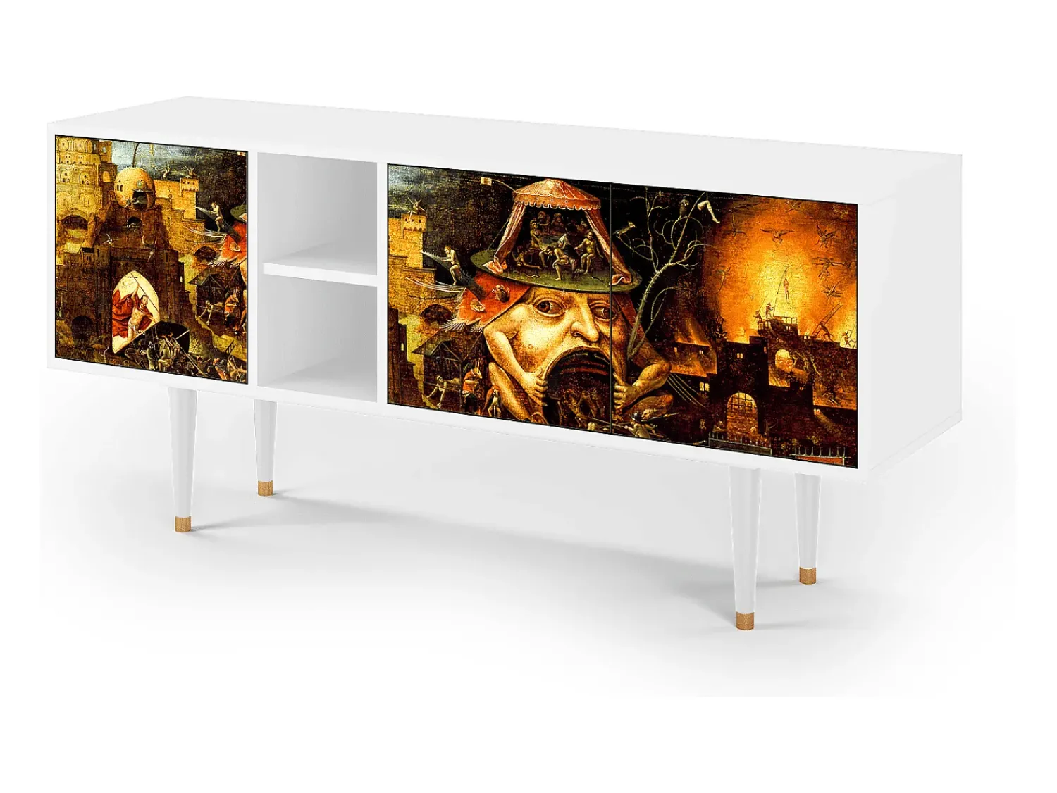 Mueble de TV - 150х69х41 cm - T5 - Christ in Limbo, Branco^ Móvel De Tv