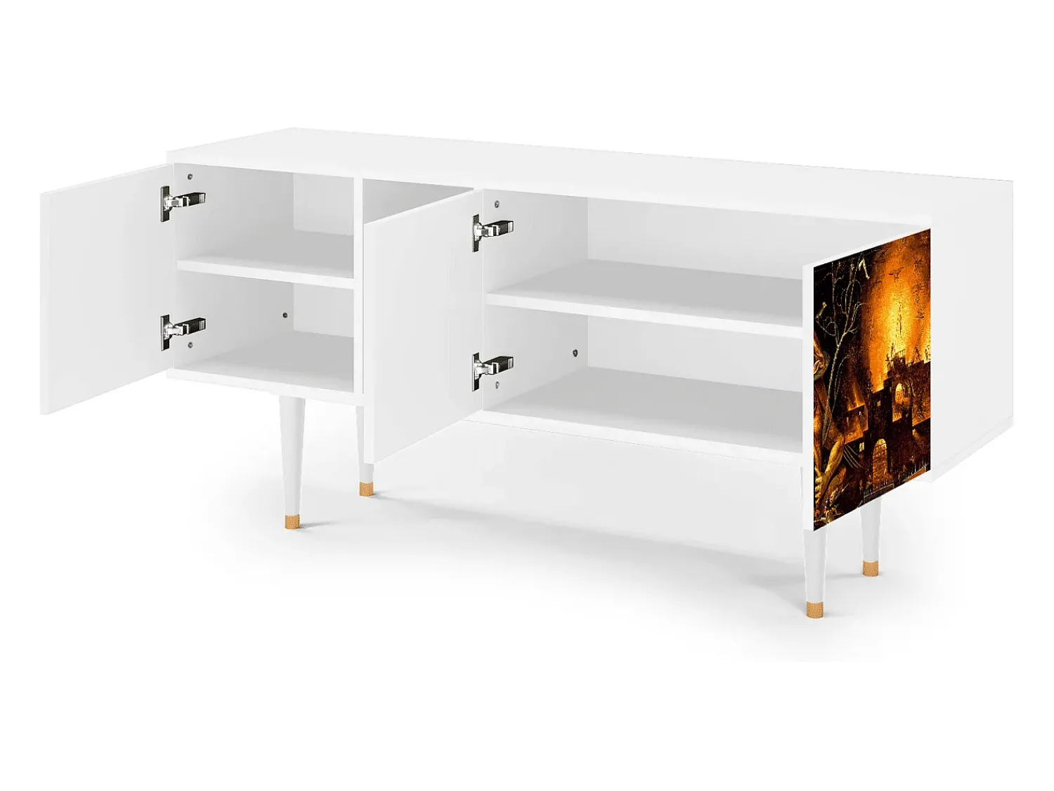 Mueble de TV - 150х69х41 cm - T5 - Christ in Limbo, Branco^ Móvel De Tv