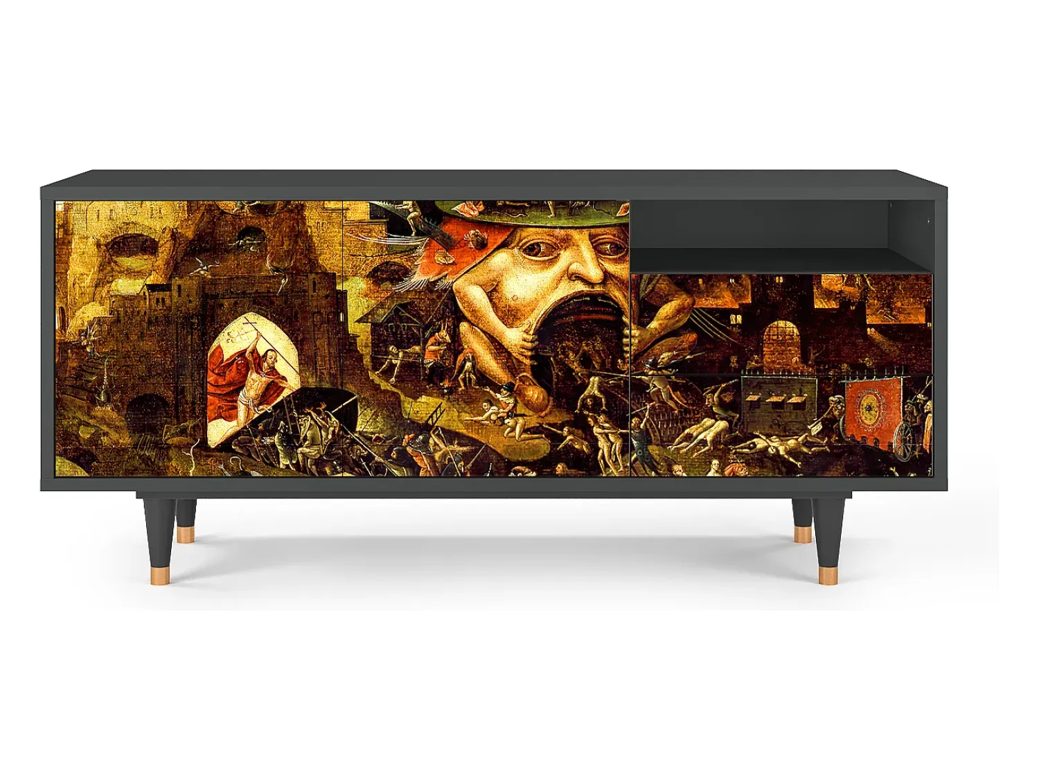 Móvel De Tv* Mueble de TV - 125х56х41 cm - T7 - Christ in Limbo, Antracite Cinza antracite