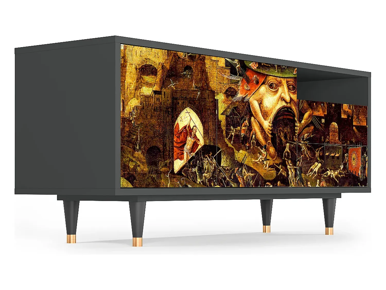 Móvel De Tv* Mueble de TV - 125х56х41 cm - T7 - Christ in Limbo, Antracite Cinza antracite
