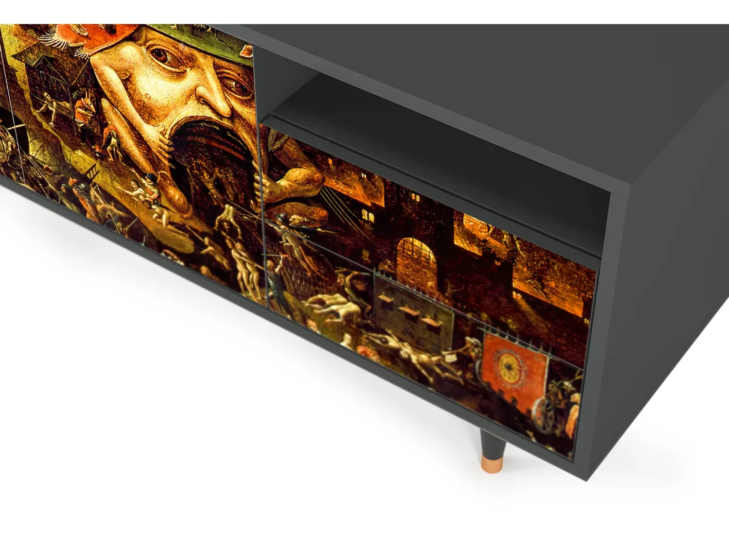 Móvel De Tv* Mueble de TV - 125х56х41 cm - T7 - Christ in Limbo, Antracite Cinza antracite