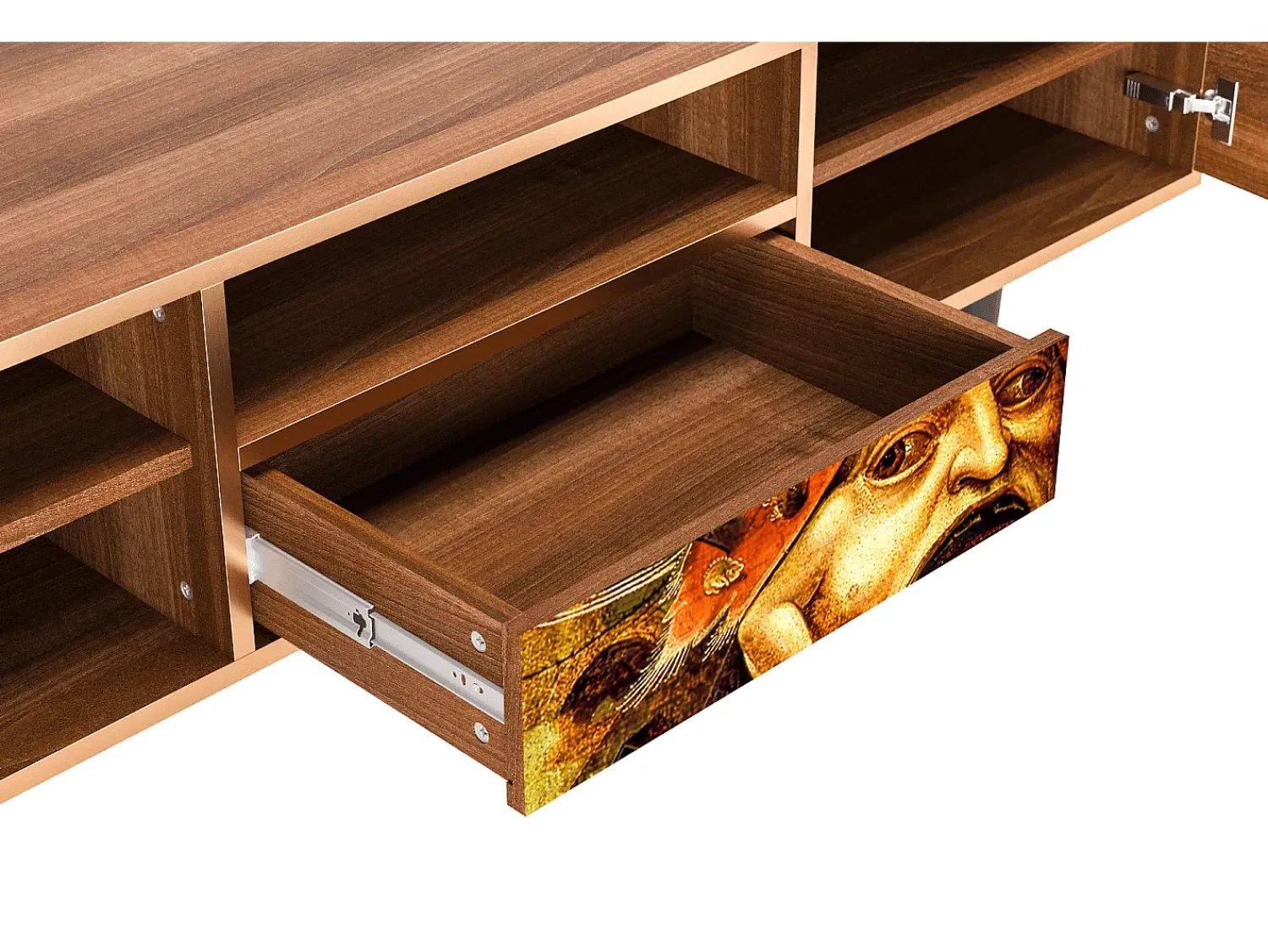 Móvel De Tv* Mueble de TV - 170х59х41 cm - T6 - Christ in Limbo, Nogueira Castanho