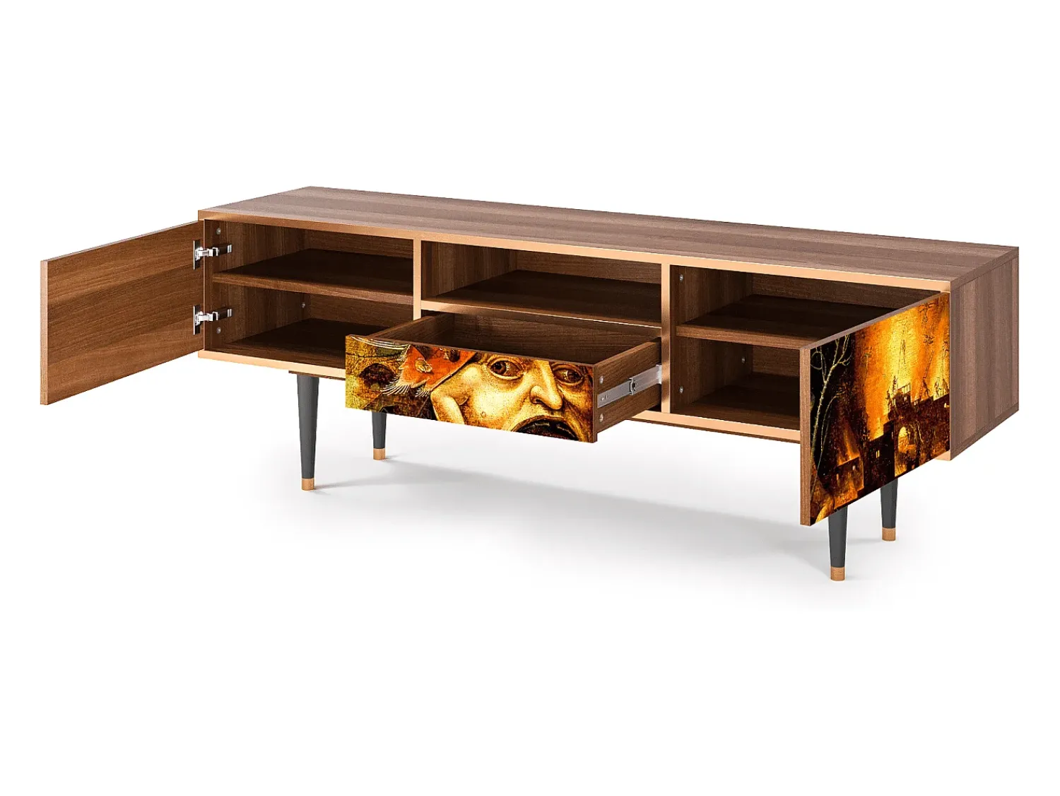 Móvel De Tv* Mueble de TV - 170х59х41 cm - T6 - Christ in Limbo, Nogueira Castanho