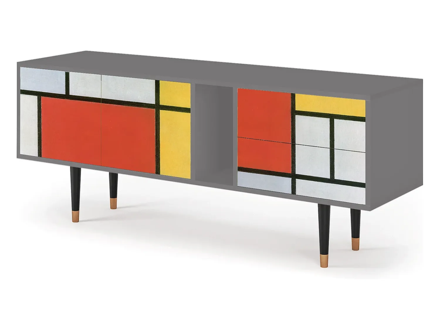 Móvel De Tv* Mueble de TV - 170х69х48 cm - T1 - Composition, Cinza Cinzento
