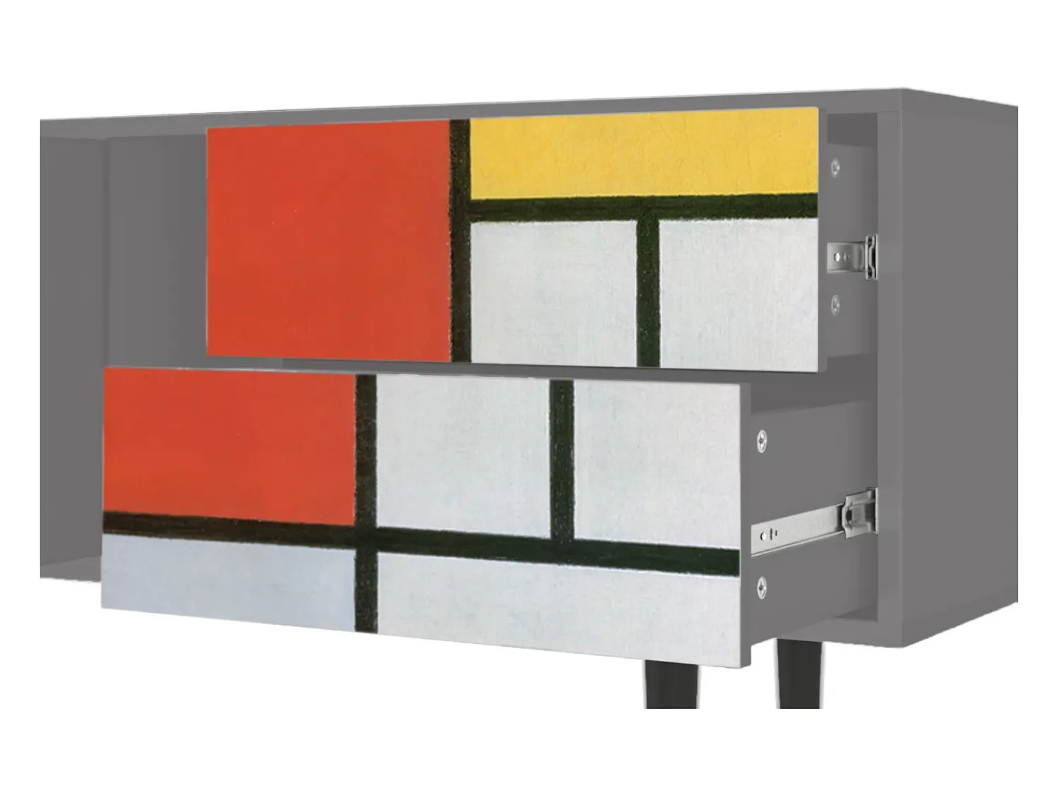 Móvel De Tv* Mueble de TV - 170х69х48 cm - T1 - Composition, Cinza Cinzento