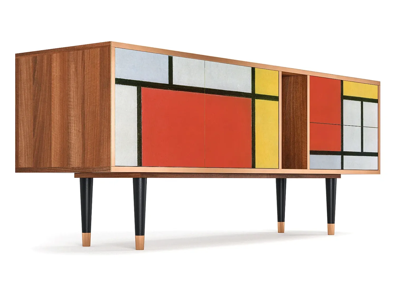 Móvel De Tv| Mueble de TV - 170х69х48 cm - T1 - Composition, Nogueira Castanho