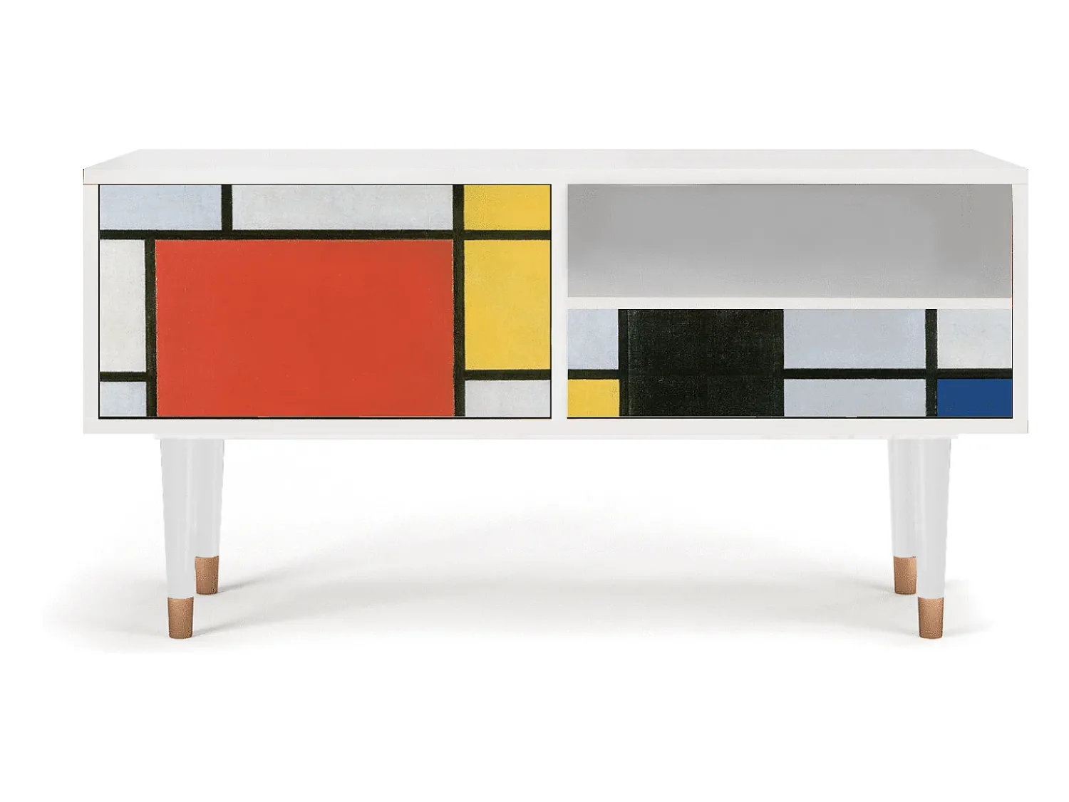 Móvel De Tv* Mueble de TV - 115х59х48 cm - T3 - Composition, Branco Bege