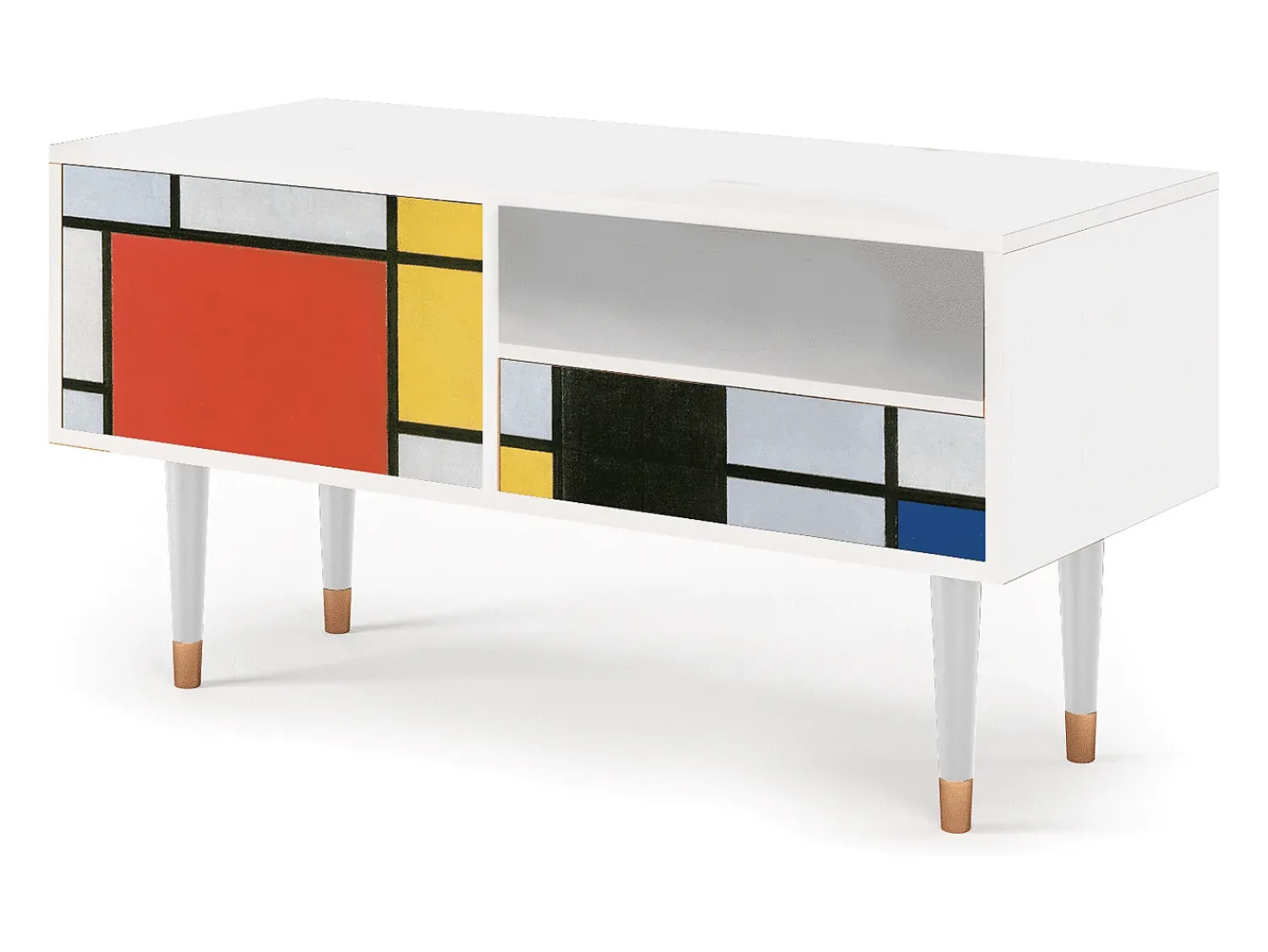 Móvel De Tv* Mueble de TV - 115х59х48 cm - T3 - Composition, Branco Bege