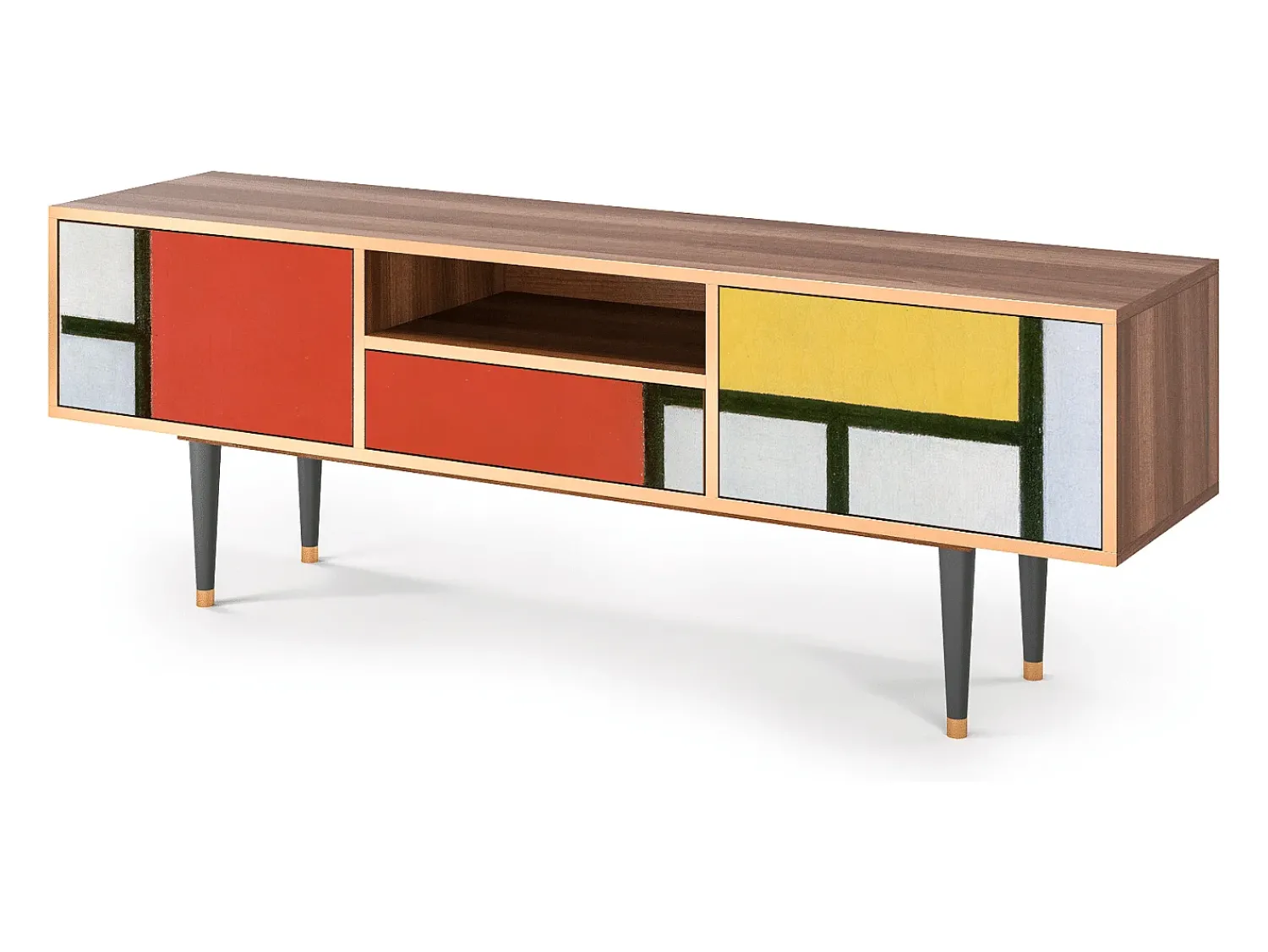 Móvel De Tv* Mueble de TV - 170х59х41 cm - T6 - Composition, Nogueira Castanho