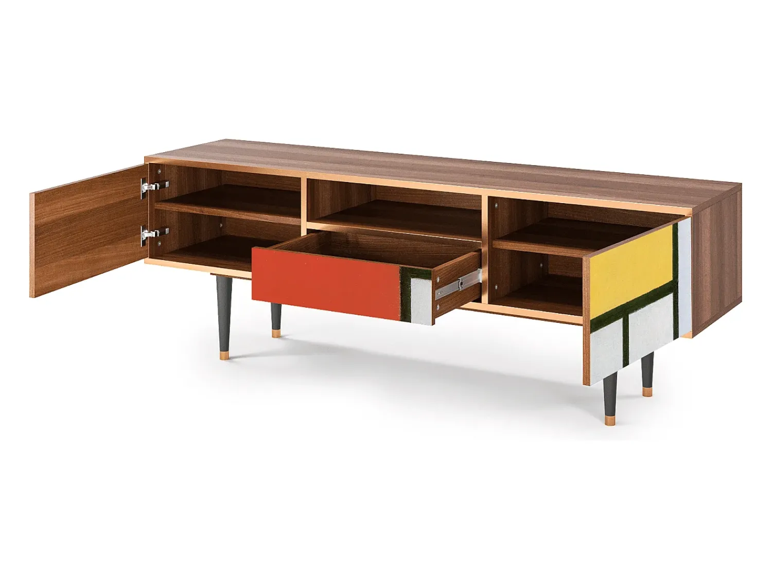 Móvel De Tv* Mueble de TV - 170х59х41 cm - T6 - Composition, Nogueira Castanho