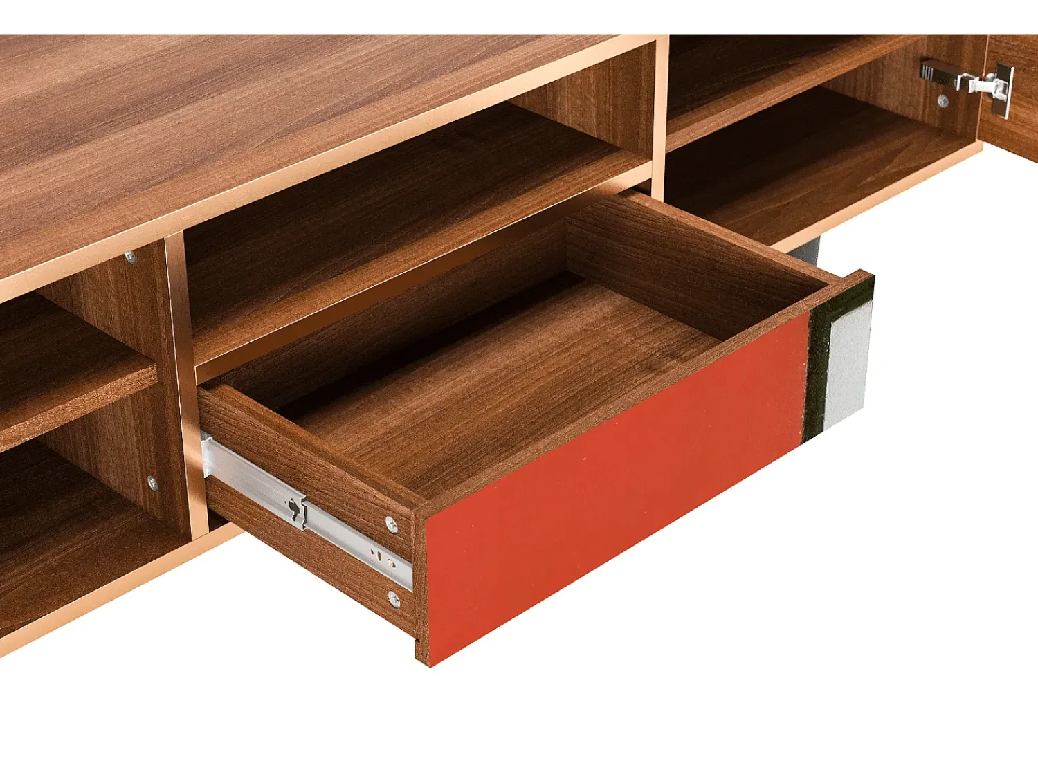 Móvel De Tv* Mueble de TV - 170х59х41 cm - T6 - Composition, Nogueira Castanho
