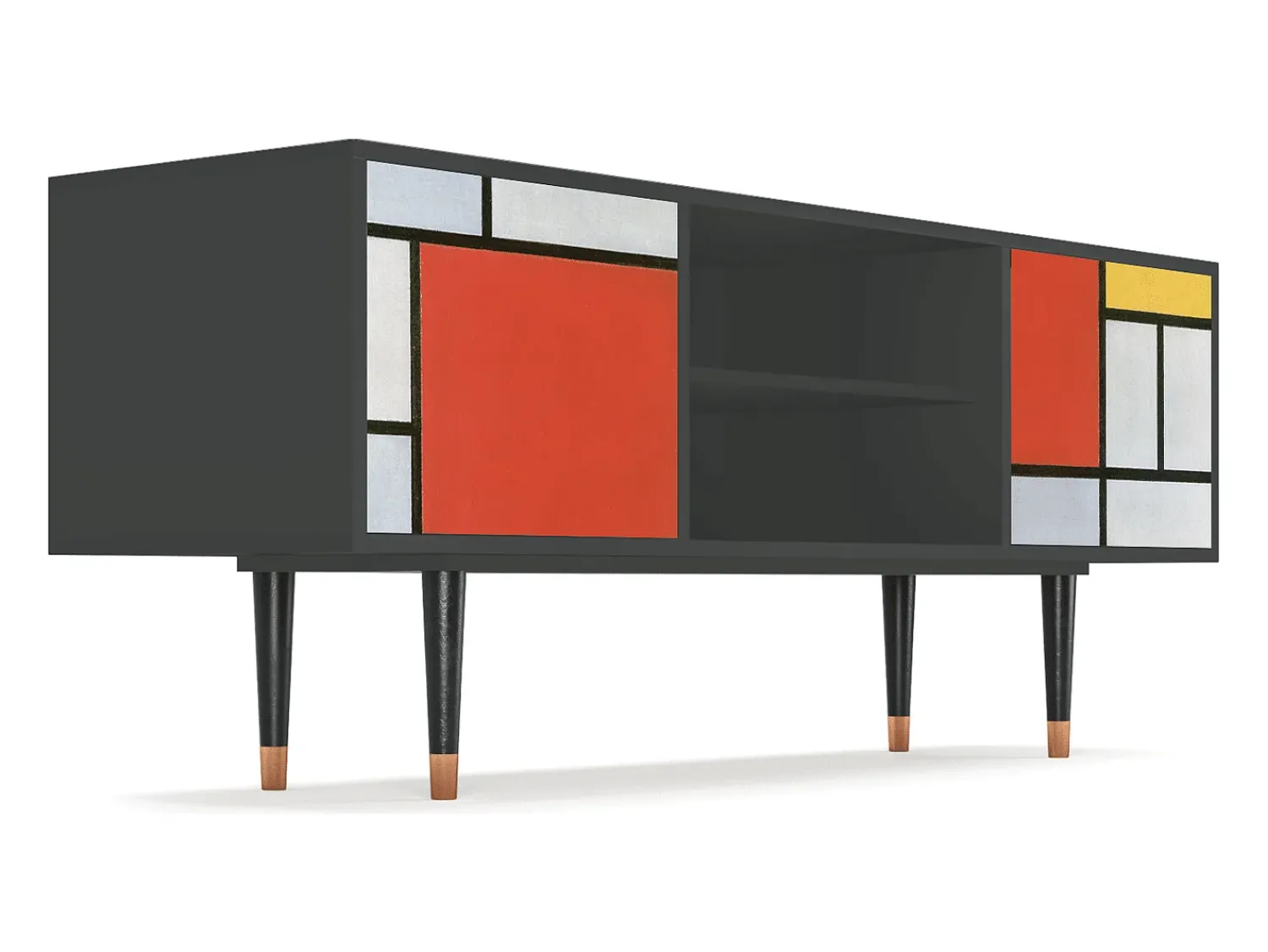 Móvel De Tv* Mueble de TV - 170х69х48 cm - T2 - Composition, Antracite Cinza antracite