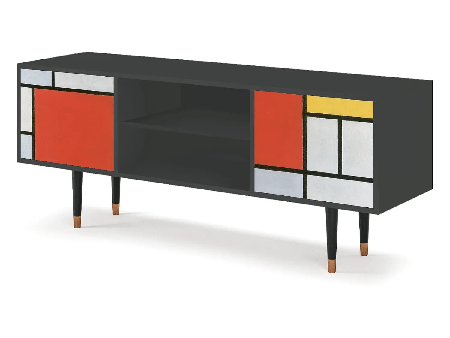 Móvel De Tv* Mueble de TV - 170х69х48 cm - T2 - Composition, Antracite Cinza antracite
