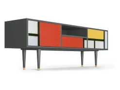 Hot Mueble de TV - 170х59х41 cm - T6 - Composition, Antracite Cinza antracite