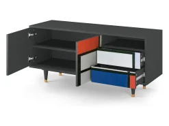 Móvel De Tv* Mueble de TV - 125х56х41 cm - T7 - Composition, Antracite Cinza antracite