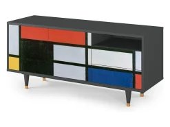 Móvel De Tv* Mueble de TV - 125х56х41 cm - T7 - Composition, Antracite Cinza antracite