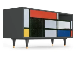 Móvel De Tv* Mueble de TV - 125х56х41 cm - T7 - Composition, Antracite Cinza antracite