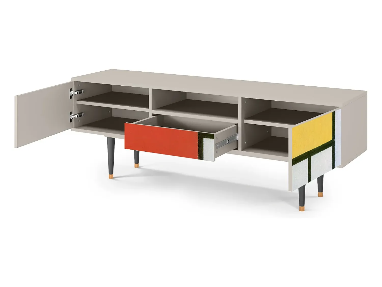 Móvel De Tv* Mueble de TV - 170х59х41 cm - T6 - Composition, Areia Bege