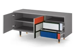 New Mueble de TV - 125х56х41 cm - T7 - Composition, Cinza Cinzento