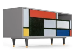 New Mueble de TV - 125х56х41 cm - T7 - Composition, Cinza Cinzento