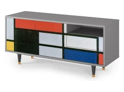 New Mueble de TV - 125х56х41 cm - T7 - Composition, Cinza Cinzento