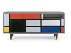 New Mueble de TV - 125х56х41 cm - T7 - Composition, Cinza Cinzento