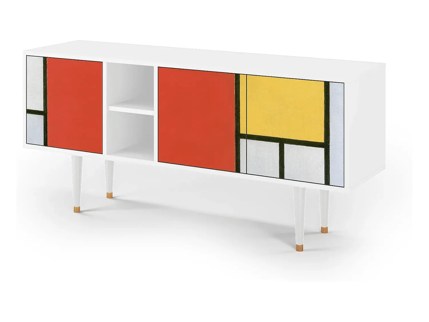 Móvel De Tv* Mueble de TV - 150х69х41 cm - T5 - Composition, Branco Bege