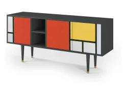 Móvel De Tv* Mueble de TV - 150х69х41 cm - T5 - Composition, Antracite Cinza antracite