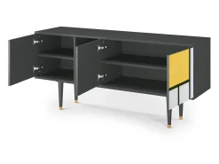 Móvel De Tv* Mueble de TV - 150х69х41 cm - T5 - Composition, Antracite Cinza antracite