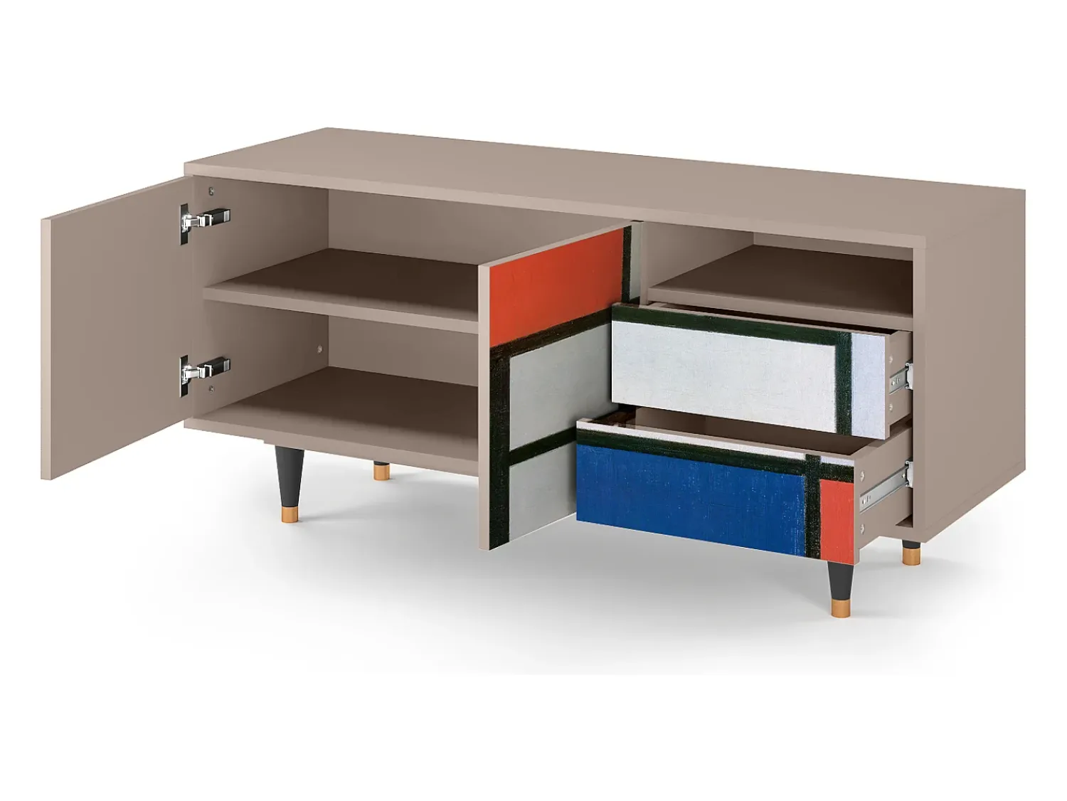 Online Mueble de TV - 125х56х41 cm - T7 - Composition, Latte Bege
