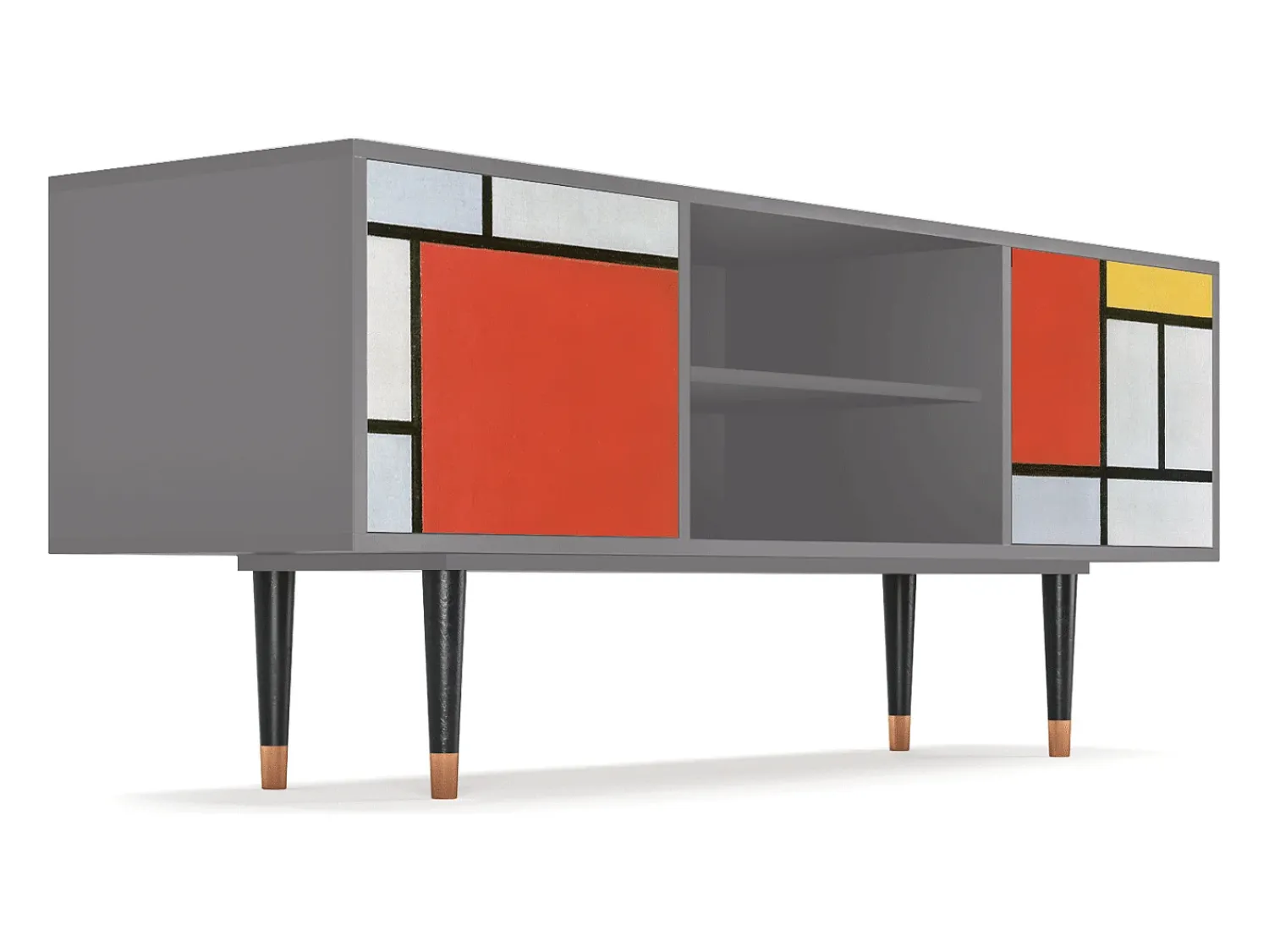 Móvel De Tv* Mueble de TV - 170х69х48 cm - T2 - Composition, Cinza Cinzento
