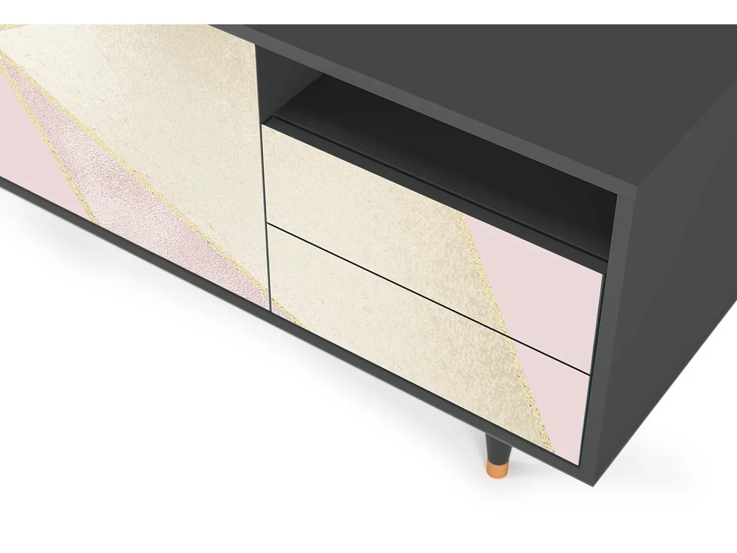 Móvel De Tv| Mueble de TV - 125х56х41 cm - T7 - Cosmopolitan Diva, Antracite Cinza antracite