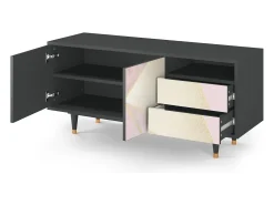 Móvel De Tv| Mueble de TV - 125х56х41 cm - T7 - Cosmopolitan Diva, Antracite Cinza antracite