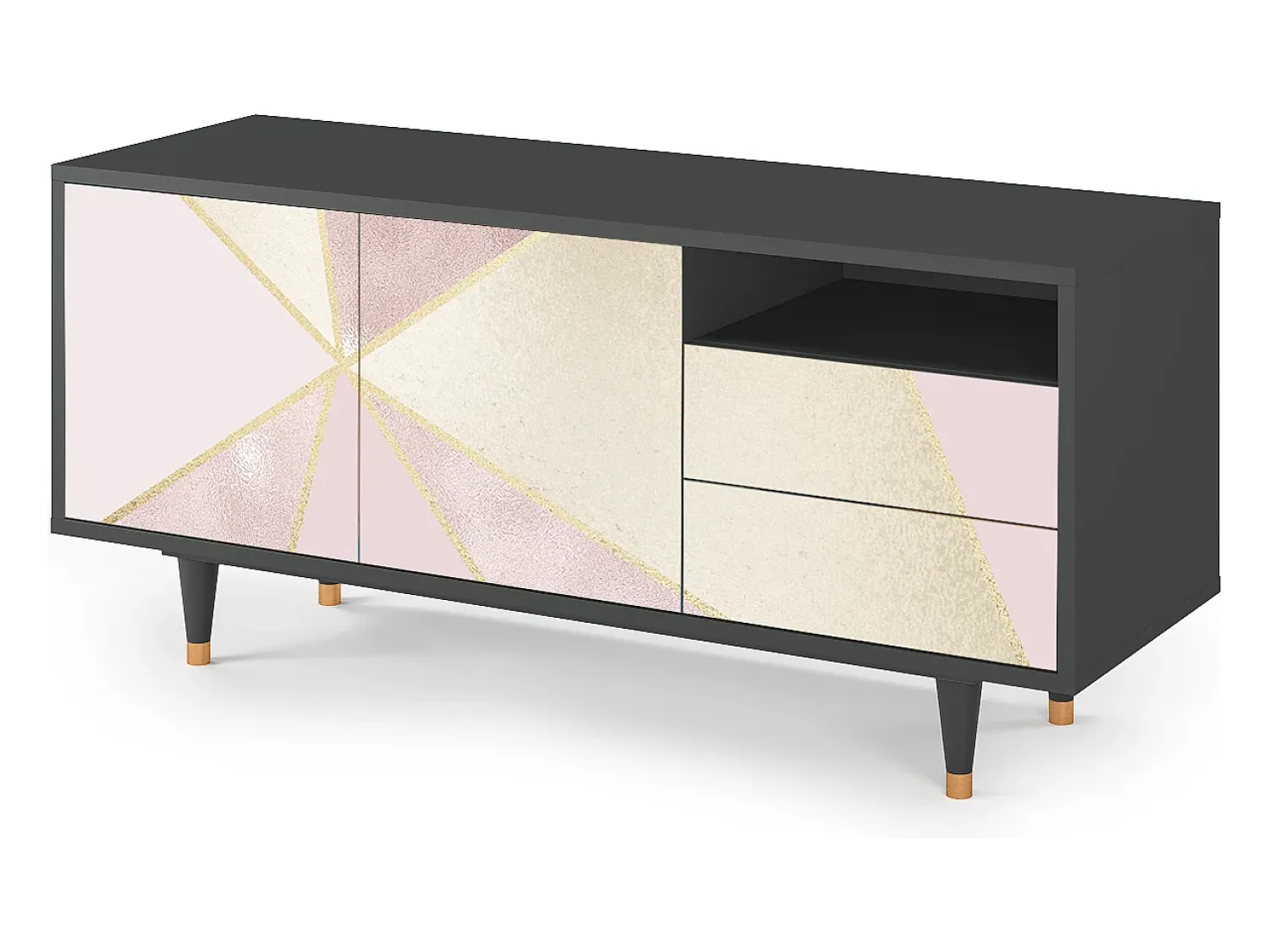 Móvel De Tv| Mueble de TV - 125х56х41 cm - T7 - Cosmopolitan Diva, Antracite Cinza antracite