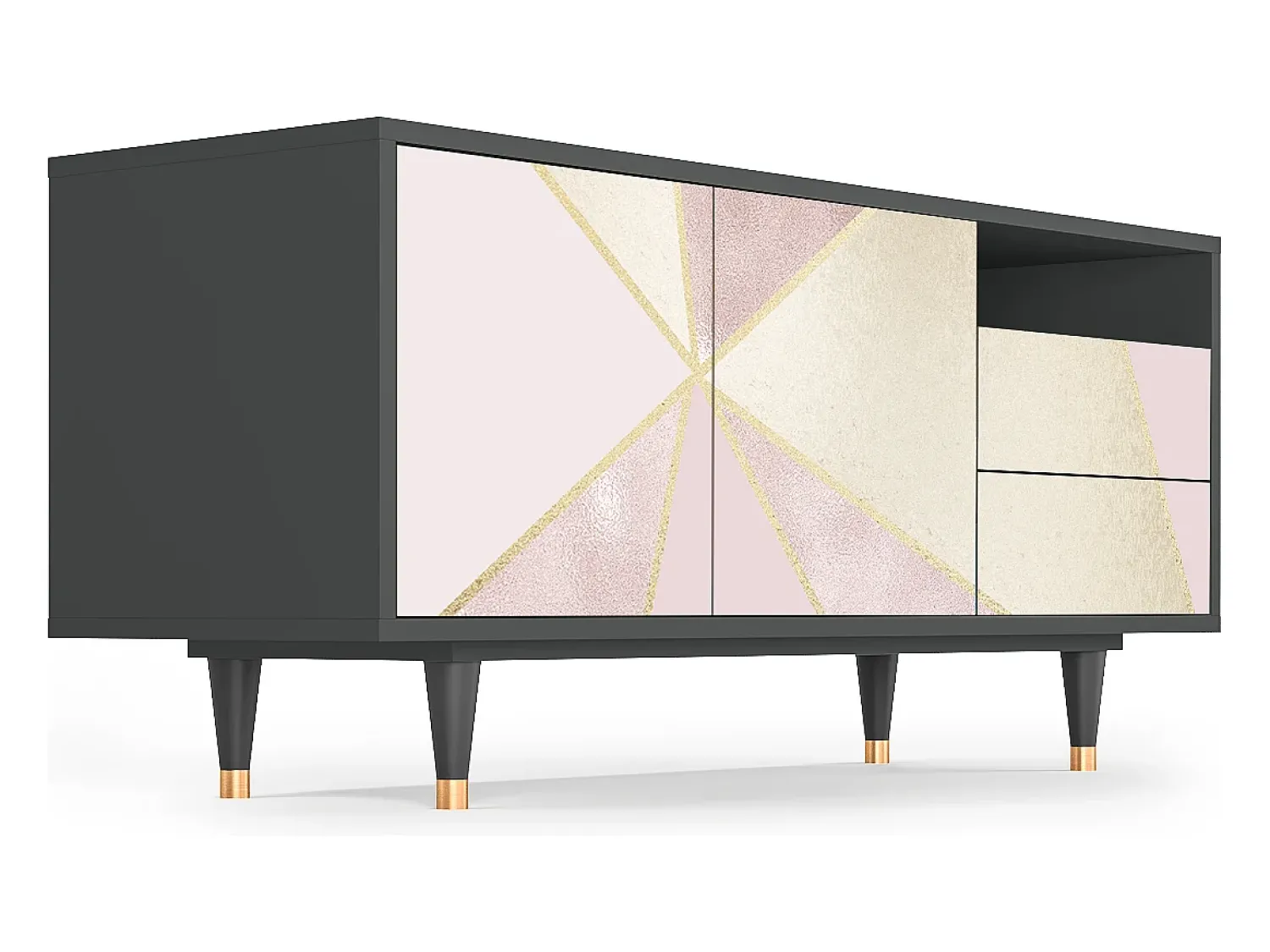Móvel De Tv| Mueble de TV - 125х56х41 cm - T7 - Cosmopolitan Diva, Antracite Cinza antracite
