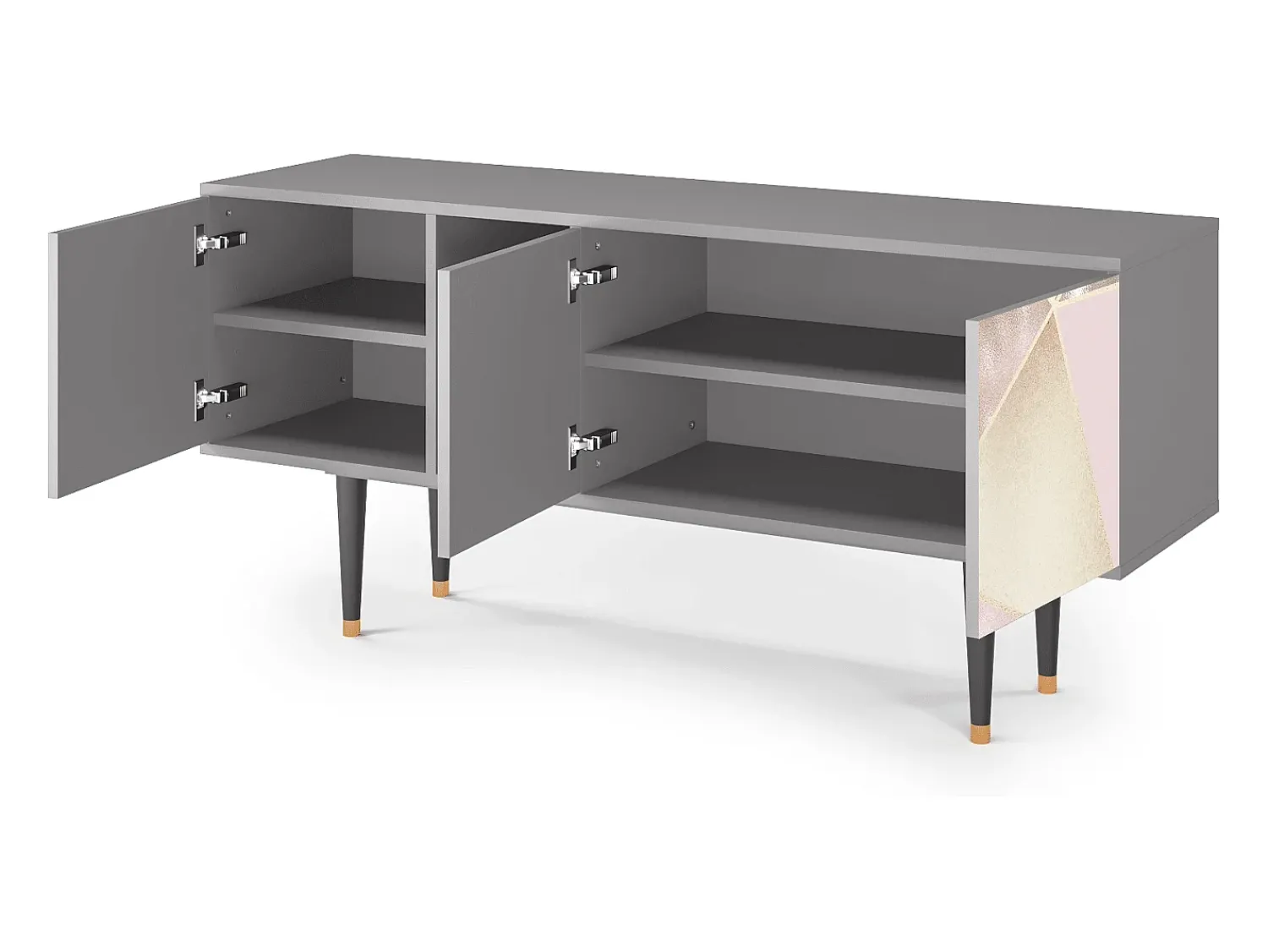 Outlet Mueble de TV - 150х69х41 cm - T5 - Cosmopolitan Diva, Cinza Cinzento