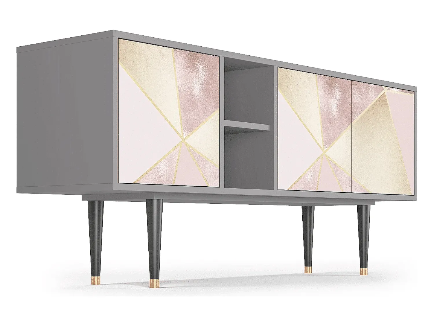 Outlet Mueble de TV - 150х69х41 cm - T5 - Cosmopolitan Diva, Cinza Cinzento