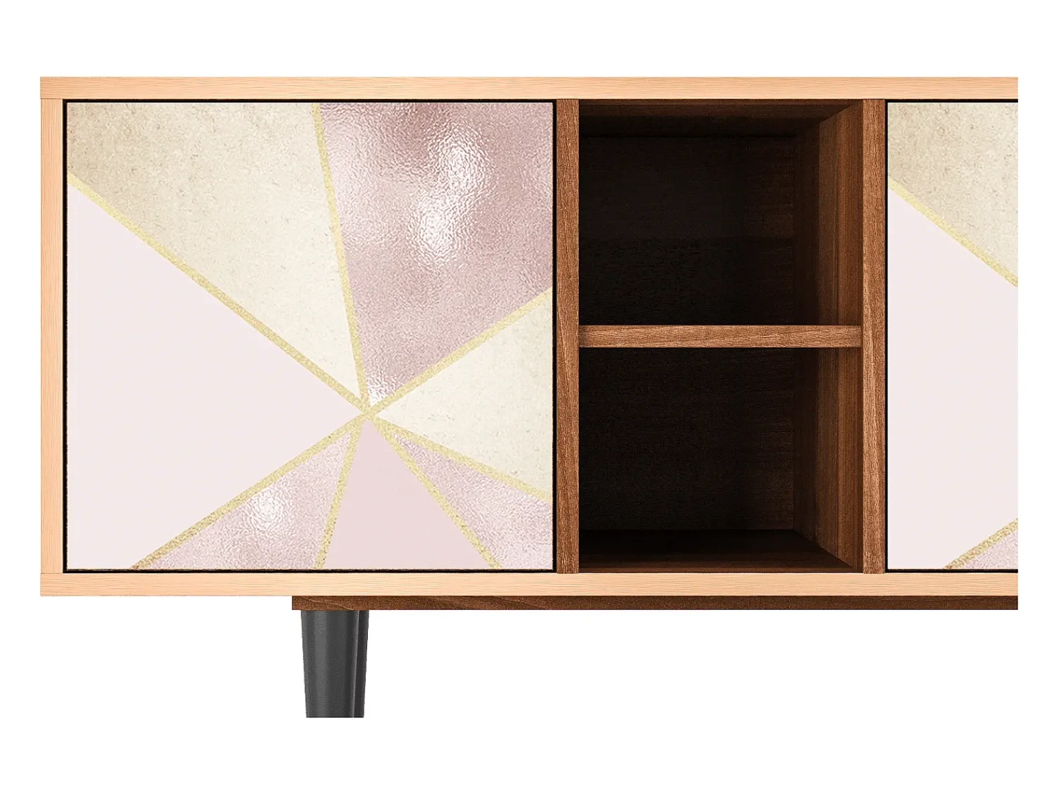 Móvel De Tv| Mueble de TV - 150х69х41 cm - T5 - Cosmopolitan Diva, Nogueira Castanho