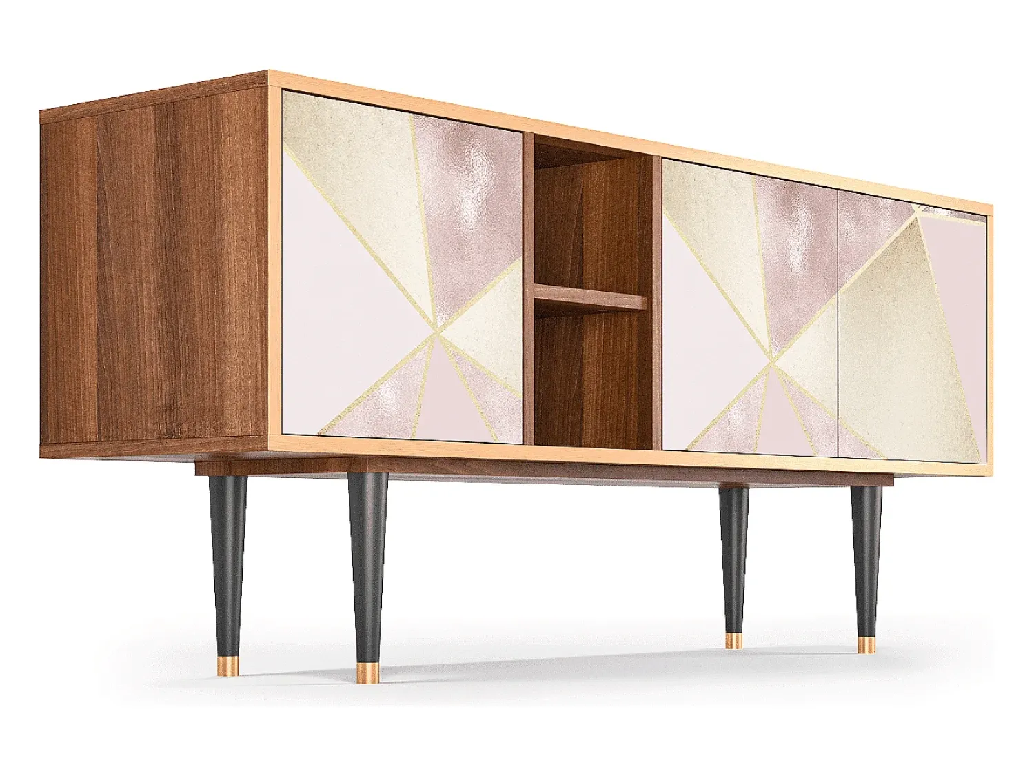 Móvel De Tv| Mueble de TV - 150х69х41 cm - T5 - Cosmopolitan Diva, Nogueira Castanho