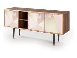 Móvel De Tv| Mueble de TV - 150х69х41 cm - T5 - Cosmopolitan Diva, Nogueira Castanho