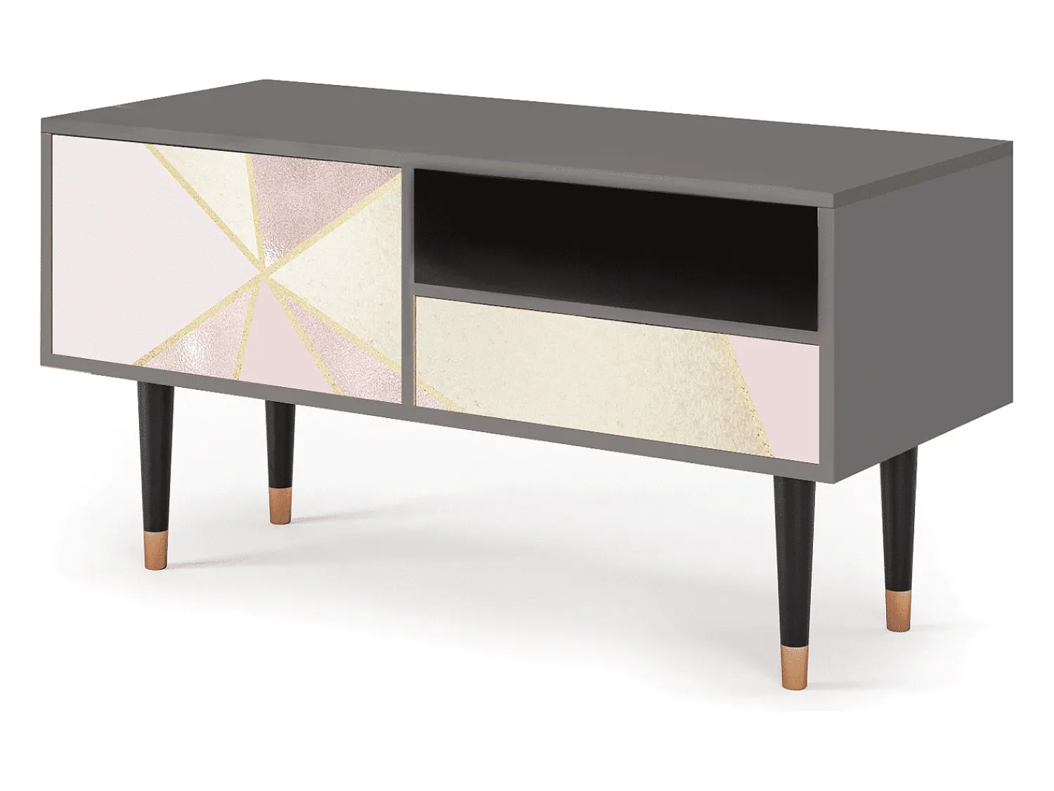 Móvel De Tv| Mueble de TV - 115х59х48 cm - T3 - Cosmopolitan Diva, Cinza Cinzento