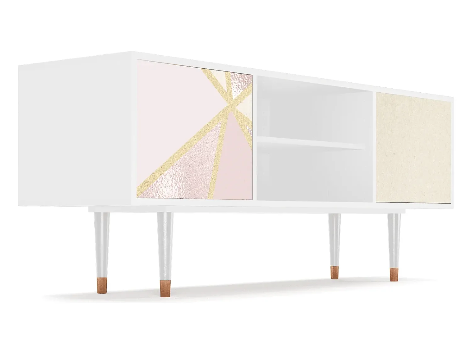 Móvel De Tv| Mueble de TV - 170х69х48 cm - T2 - Cosmopolitan Diva, Branco Bege
