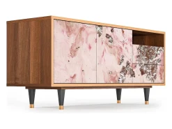 Móvel De Tv| Mueble de TV - 125х56х41 cm - T7 - Cotton Candy, Nogueira Castanho